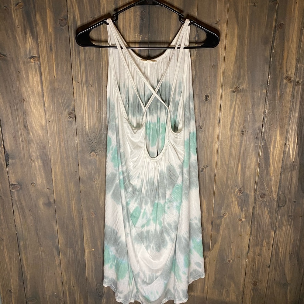 Easel tie dye Grey teal sun dress